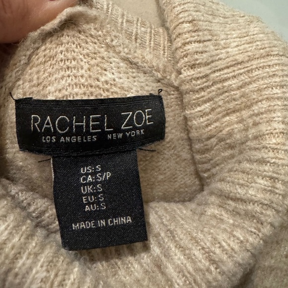 Rachel Zoe Colorblock Turtleneck Sweater Dress Size S | Cozy Fall Neutral Knit - Picture 10 of 12